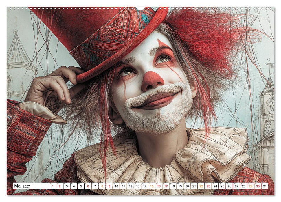 Zwischen Herzklopfen und Humor – Clowns ganz nah (CALVENDO Wandkalender 2027)