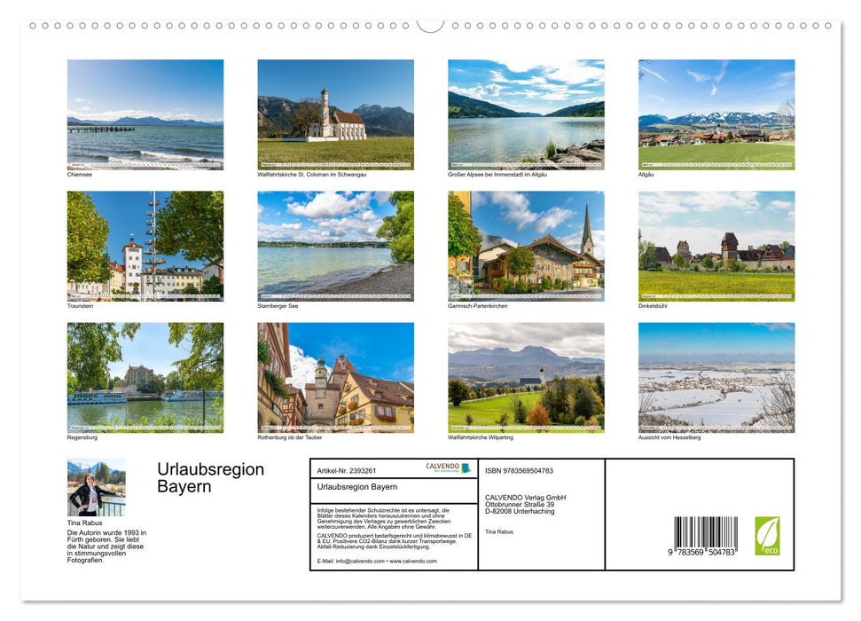 Urlaubsregion Bayern (CALVENDO Premium Wandkalender 2027)