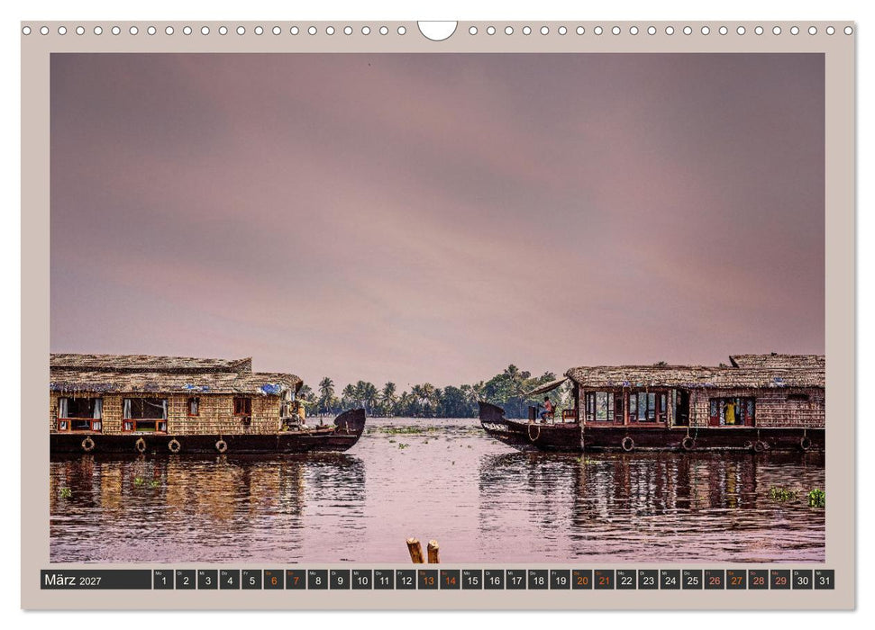 Kerala Backwaters - mit dem Hausboot durch die tropische Wasserwelt (CALVENDO Wandkalender 2027)