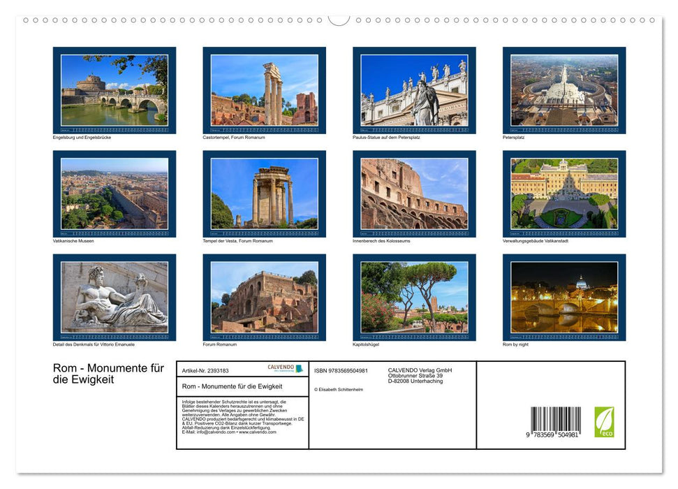 Rom - Monumente für die Ewigkeit (CALVENDO Wandkalender 2027)