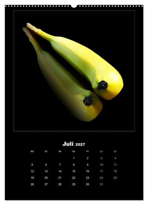 Vegan Food Kalender – Obst und Gemüse auf Schwarz (CALVENDO Premium Wandkalender 2027)