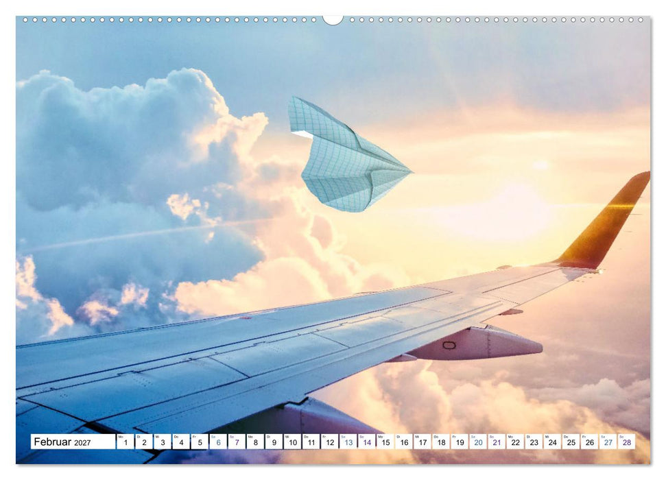 Fliegen, Fliegen - humorvolle Montagen (CALVENDO Premium Wandkalender 2027)