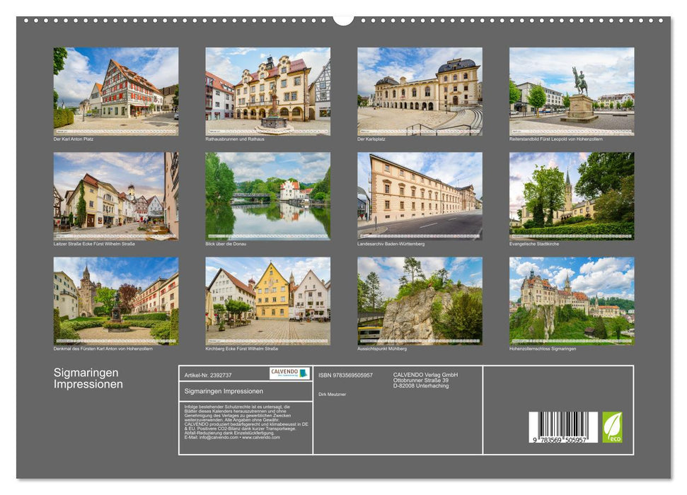 Sigmaringen Impressionen (CALVENDO Premium Wandkalender 2027)