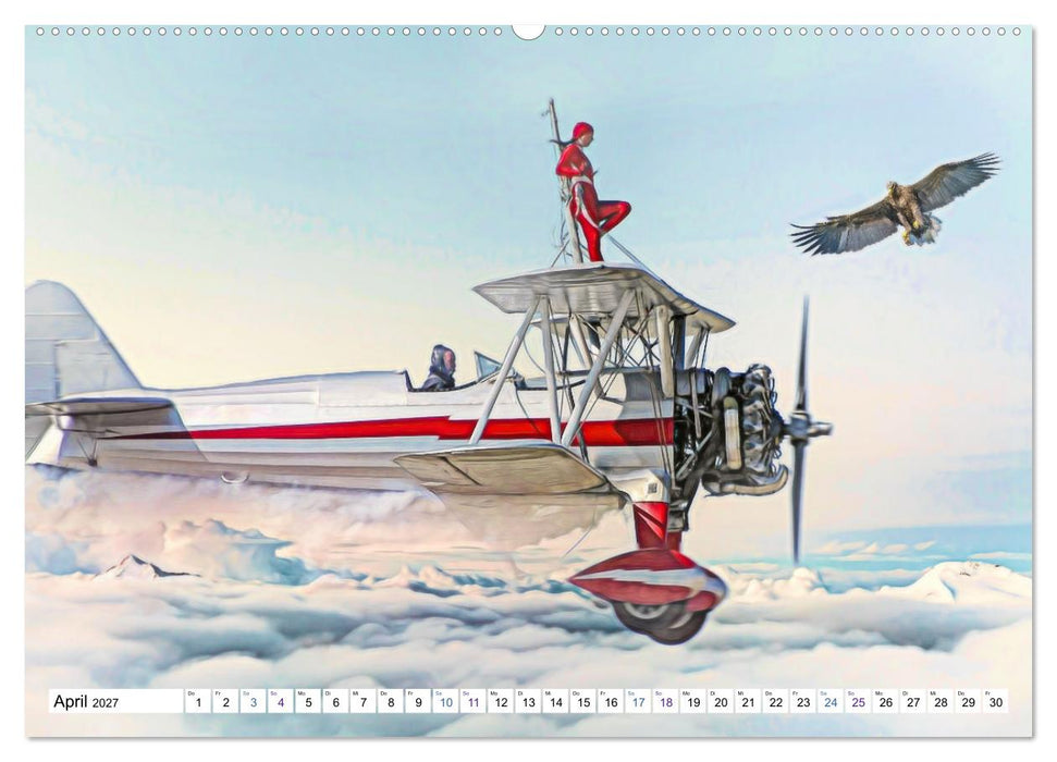 Fliegen, Fliegen - humorvolle Montagen (CALVENDO Wandkalender 2027)