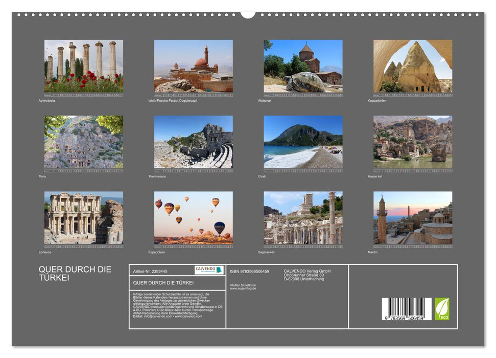 QUER DURCH DIE TÜRKEI (CALVENDO Premium Wandkalender 2027)