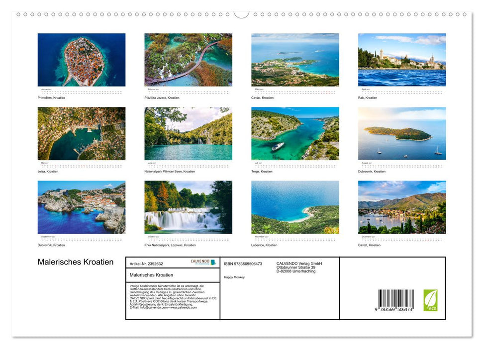 Malerisches Kroatien (CALVENDO Premium Wandkalender 2027)