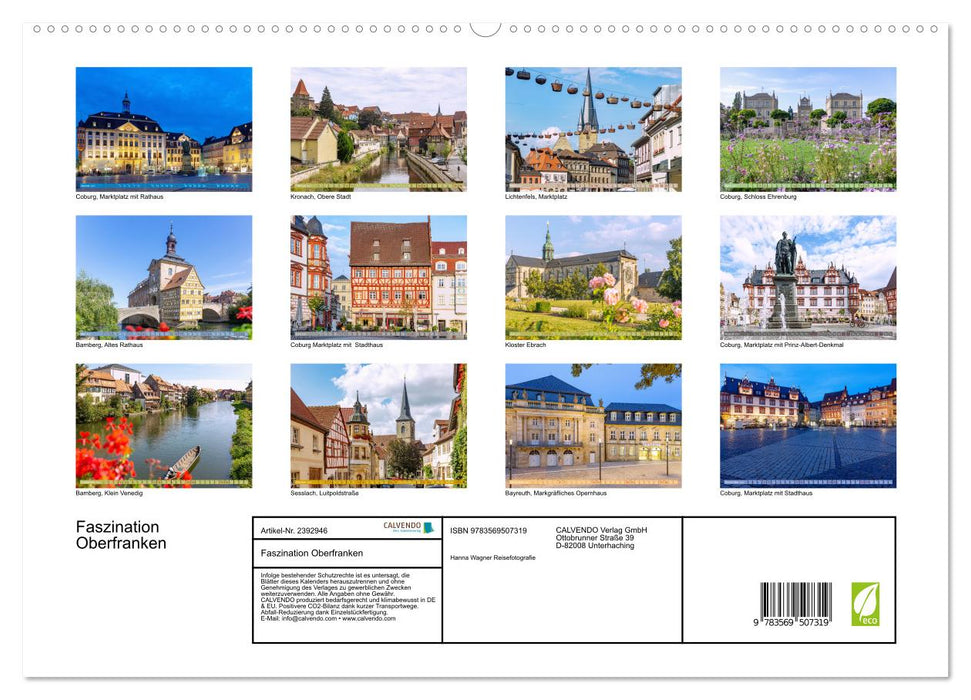 Faszination Oberfranken (CALVENDO Wandkalender 2027)