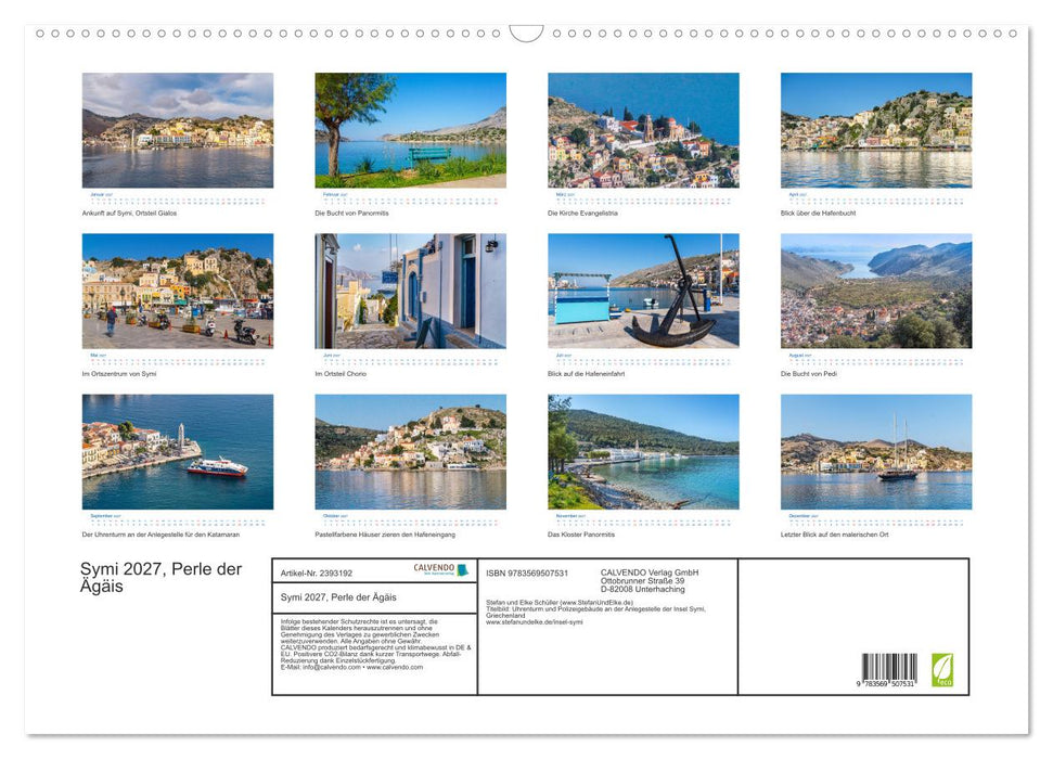 Symi 2027, Perle der Ägäis (CALVENDO Wandkalender 2027)