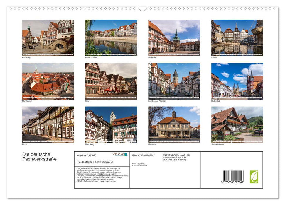 Die deutsche Fachwerkstraße (CALVENDO Wandkalender 2027)