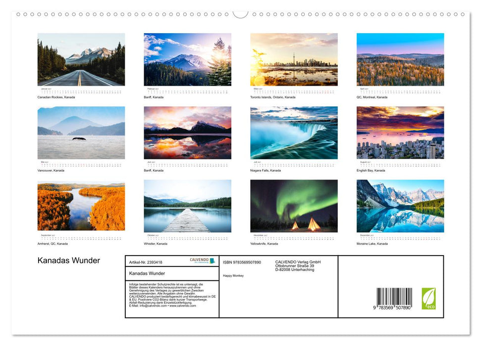 Kanadas Wunder (CALVENDO Premium Wandkalender 2027)