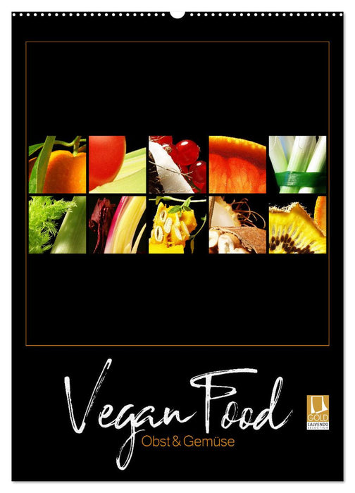 Vegan Food Kalender – Obst und Gemüse auf Schwarz (CALVENDO Wandkalender 2027)