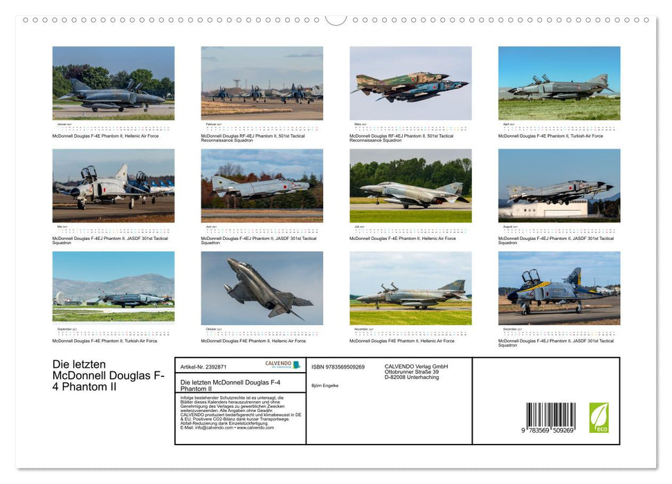 Die letzten McDonnell Douglas F-4 Phantom II (CALVENDO Premium Wandkalender 2027)