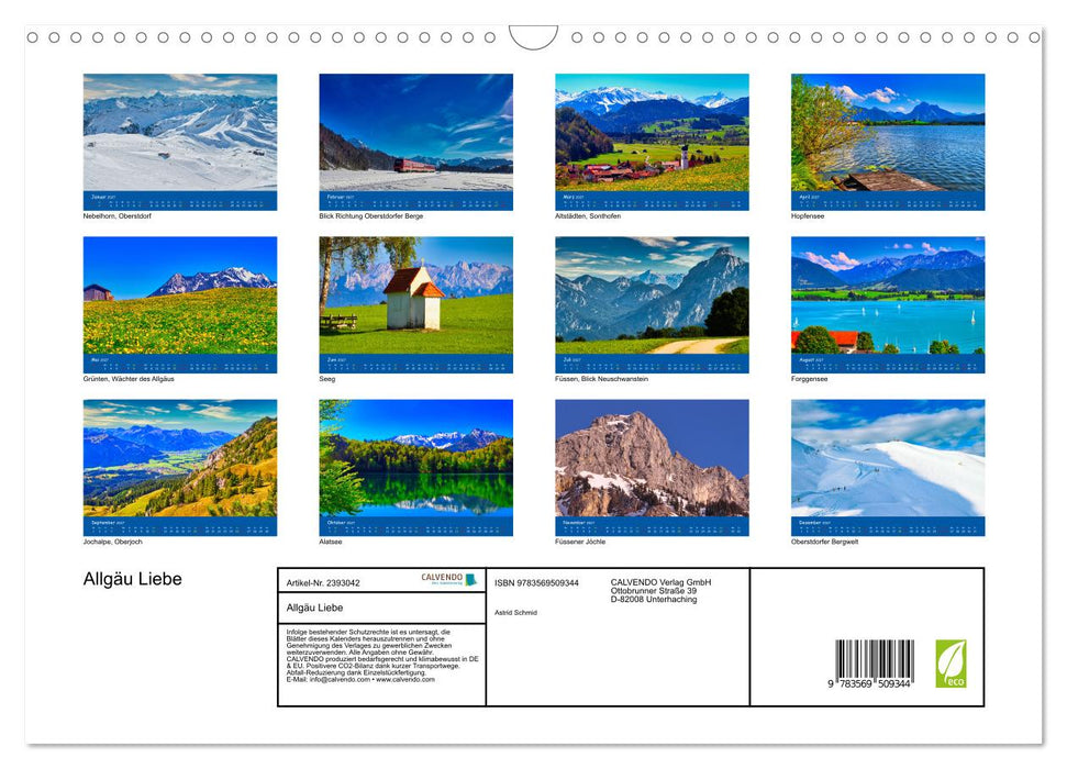 Allgäu Liebe (CALVENDO Wandkalender 2027)