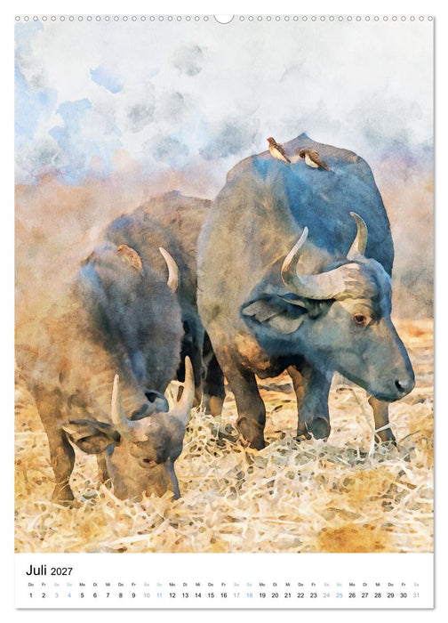 Afrikas Tierwelt - wie gemalt (CALVENDO Premium Wandkalender 2027)