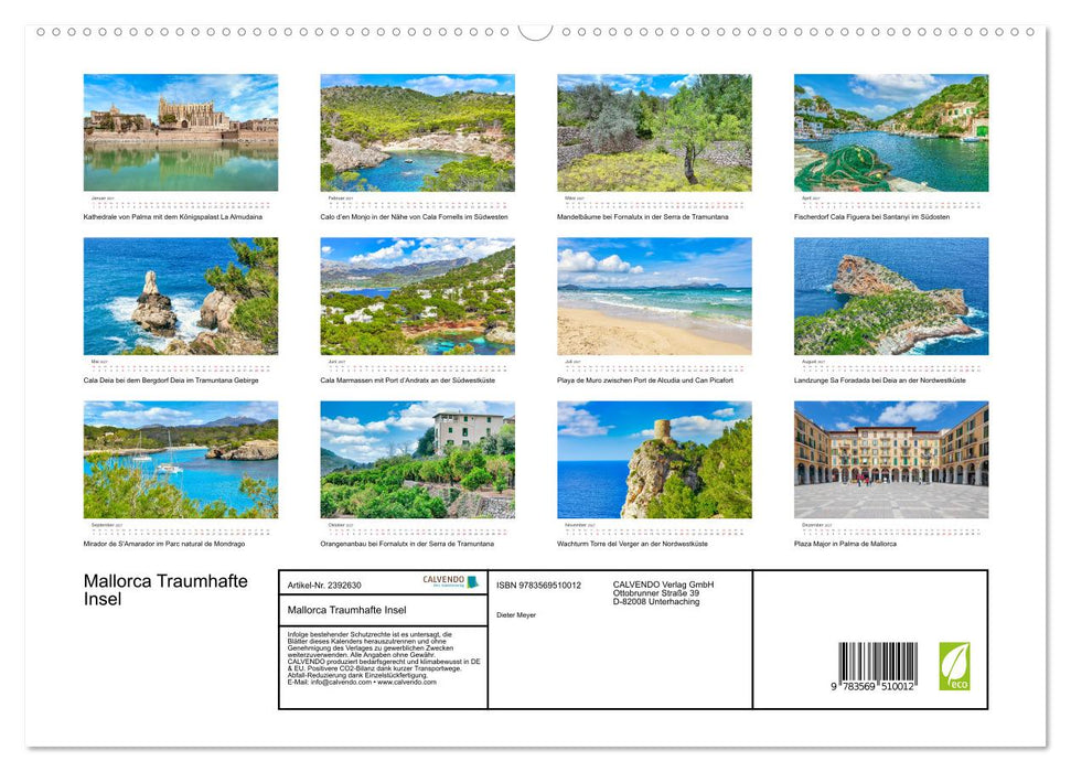 Mallorca Traumhafte Insel (CALVENDO Wandkalender 2027)