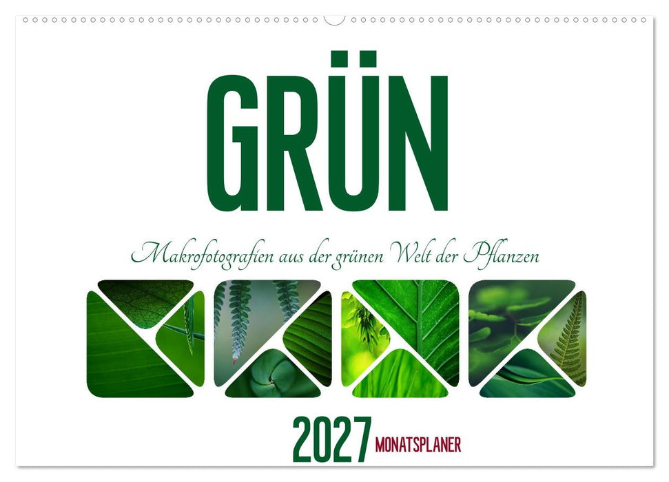 Grün Makrofotografien aus der grünen Welt der Pflanzen als Monatsplaner (CALVENDO Wandkalender 2027)