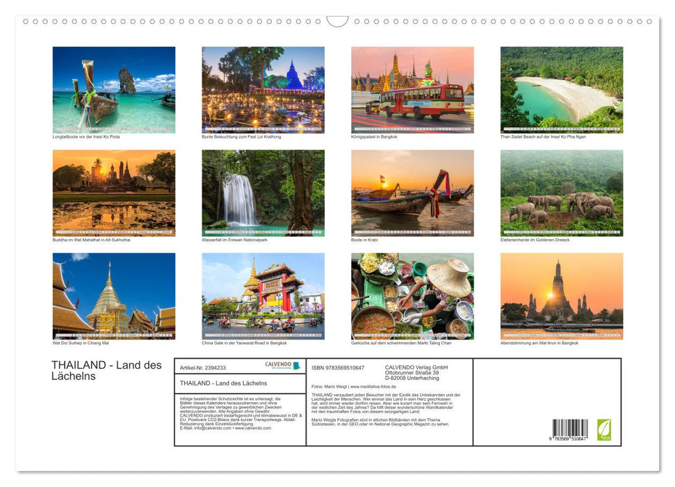 THAILAND - Land des Lächelns (CALVENDO Wandkalender 2027)