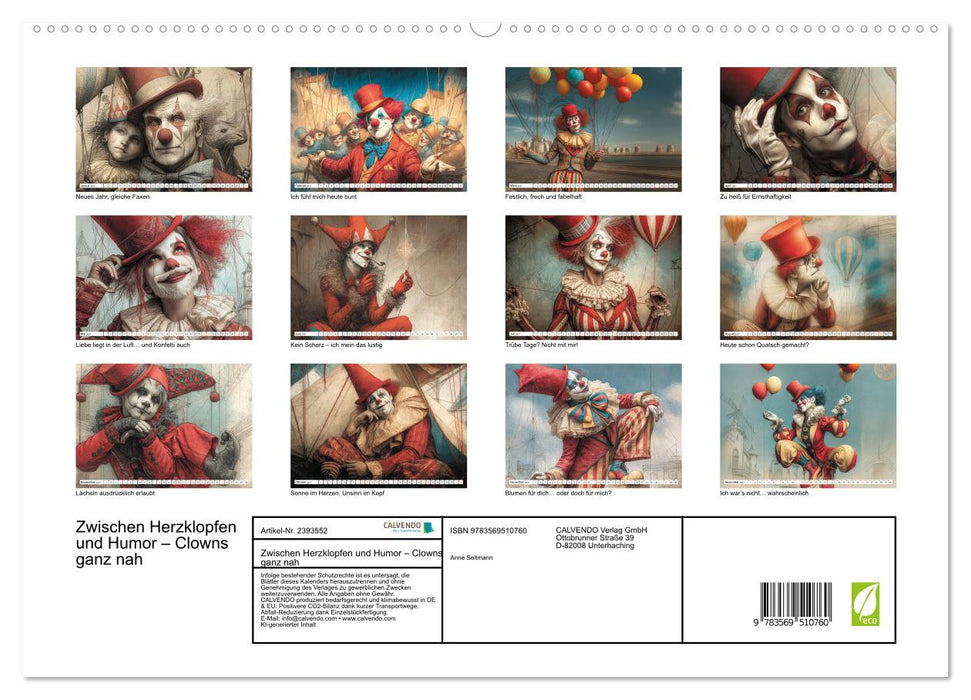 Zwischen Herzklopfen und Humor – Clowns ganz nah (CALVENDO Premium Wandkalender 2027)