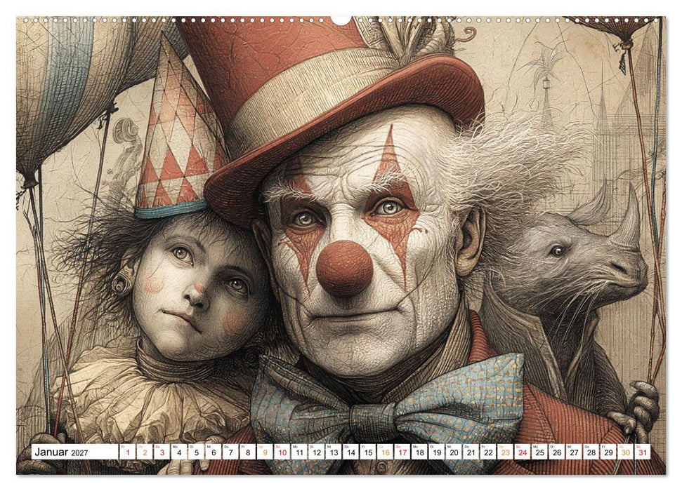 Zwischen Herzklopfen und Humor – Clowns ganz nah (CALVENDO Premium Wandkalender 2027)