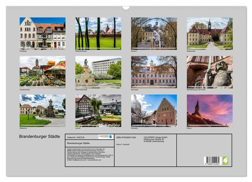 Brandenburger Städte (CALVENDO Wandkalender 2027)