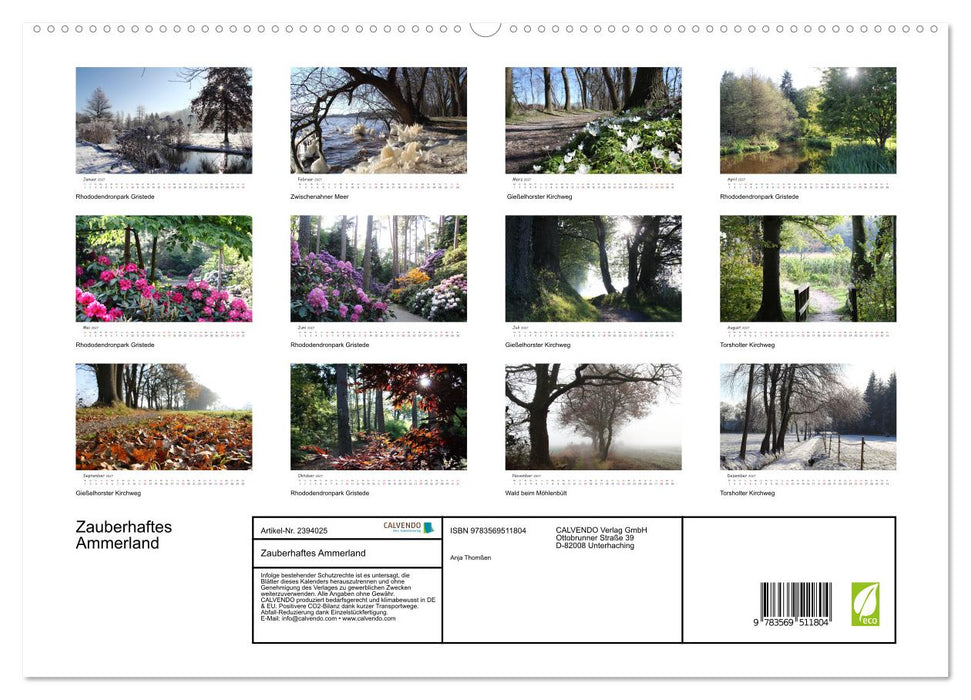 Zauberhaftes Ammerland (CALVENDO Wandkalender 2027)