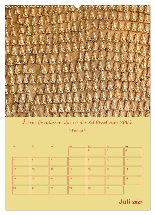 BUDDHA IN GOLD - Mit buddhistischen Sprüchen (CALVENDO Premium Wandkalender 2027)