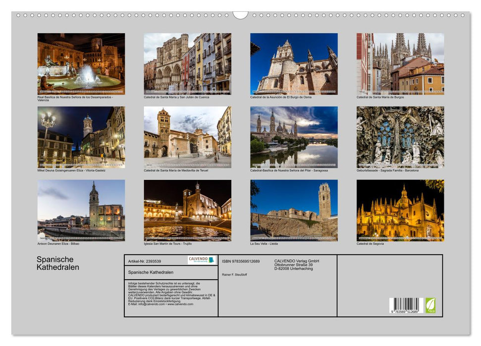 Spanische Kathedralen (CALVENDO Wandkalender 2027)