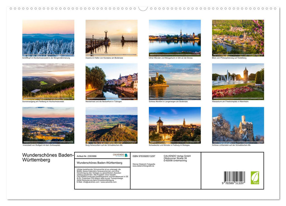 Wunderschönes Baden-Württemberg (CALVENDO Wandkalender 2027)
