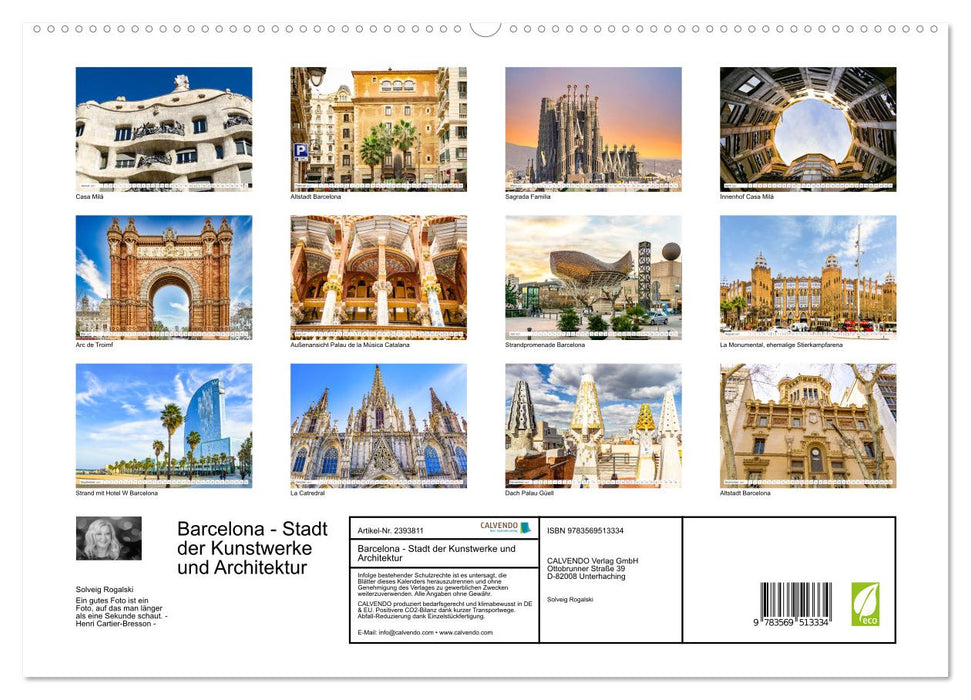 Barcelona - Stadt der Kunstwerke und Architektur (CALVENDO Wandkalender 2027)