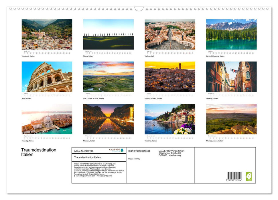 Traumdestination Italien (CALVENDO Wandkalender 2027)