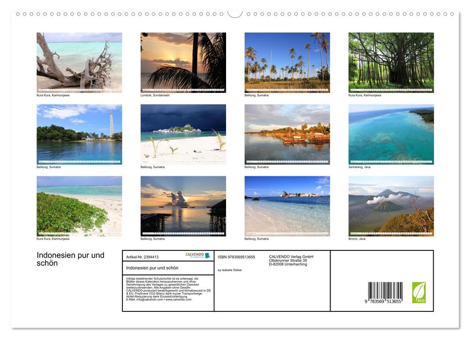 Indonesien pur und schön (CALVENDO Wandkalender 2027)