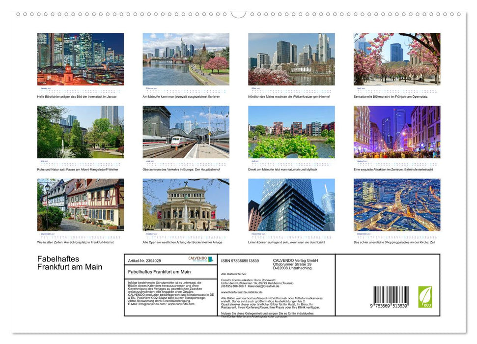 Fabelhaftes Frankfurt am Main (CALVENDO Premium Wandkalender 2027)