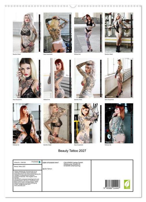 Beauty Tattoo 2027 (CALVENDO Wandkalender 2027)