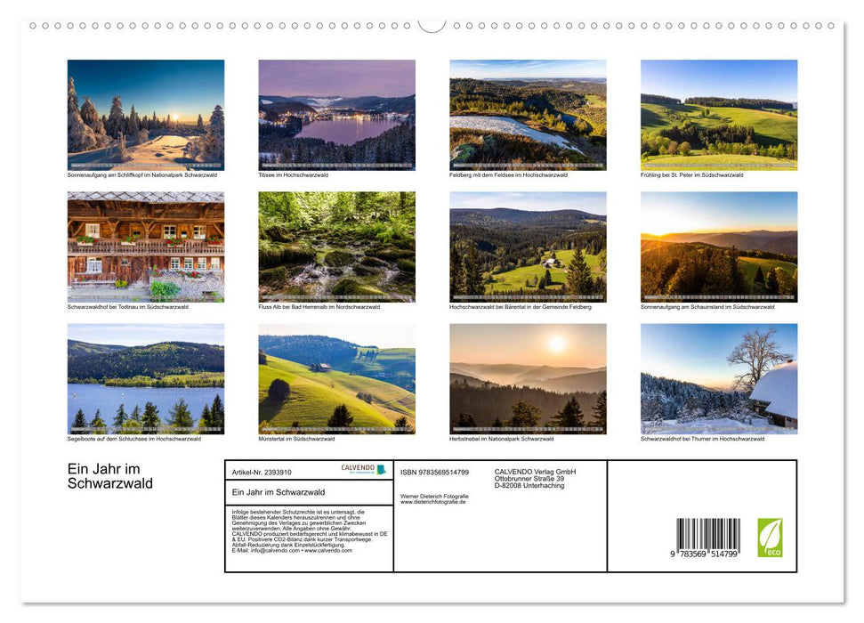 Ein Jahr im Schwarzwald (CALVENDO Wandkalender 2027)