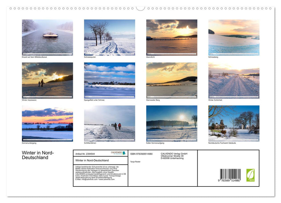 Winter in Nord-Deutschland (CALVENDO Wandkalender 2027)