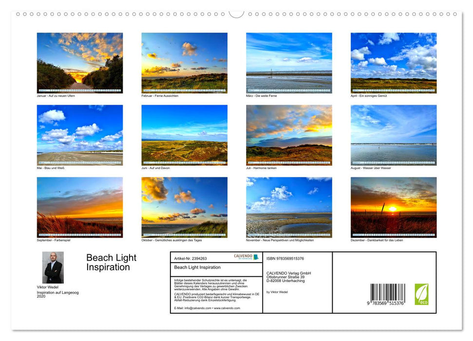 Beach Light Inspiration (CALVENDO Premium Wandkalender 2027)