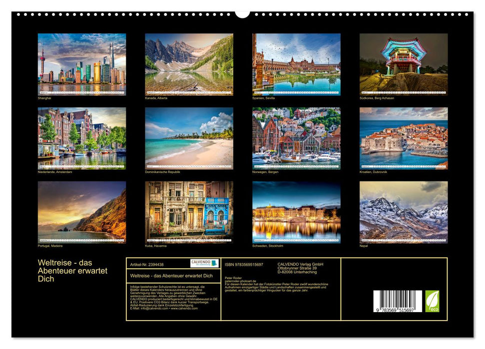 Weltreise - das Abenteuer erwartet Dich (CALVENDO Premium Wandkalender 2027)