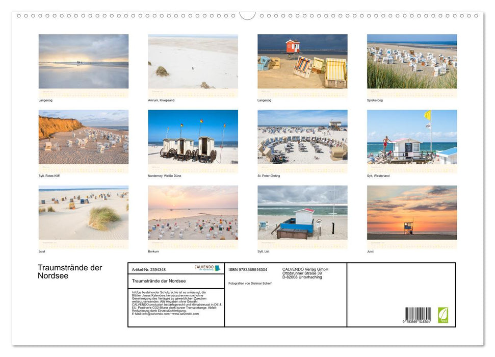 Traumstrände der Nordsee (CALVENDO Wandkalender 2027)