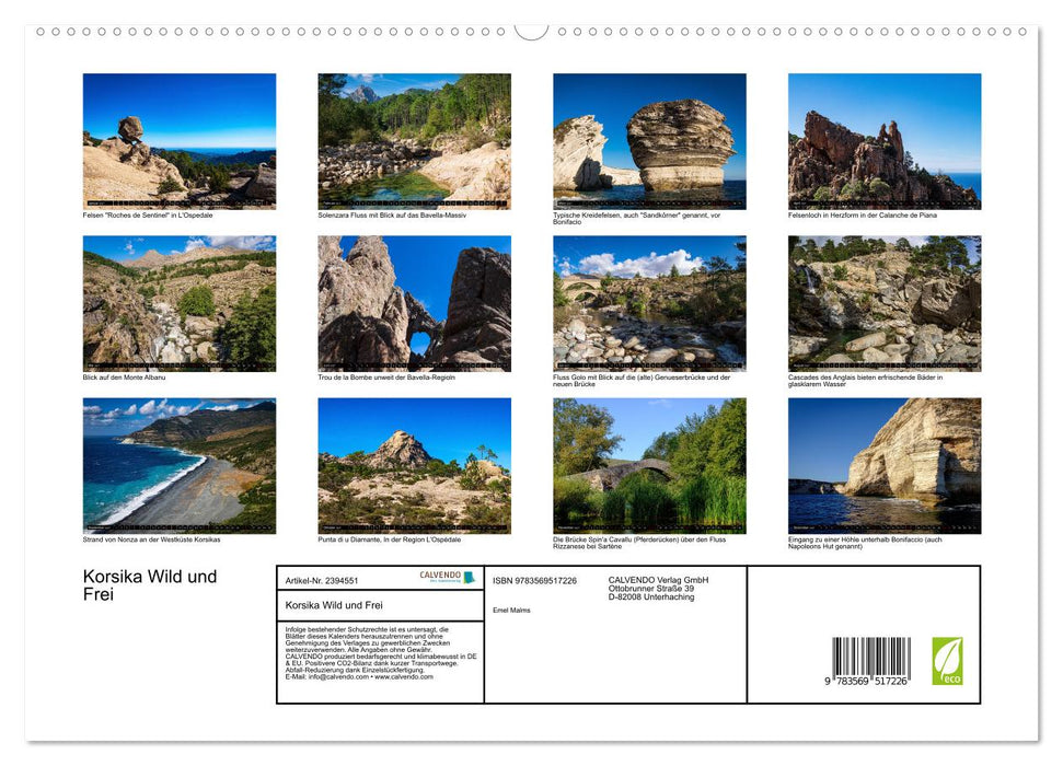 Korsika Wild und Frei (CALVENDO Premium Wandkalender 2027)