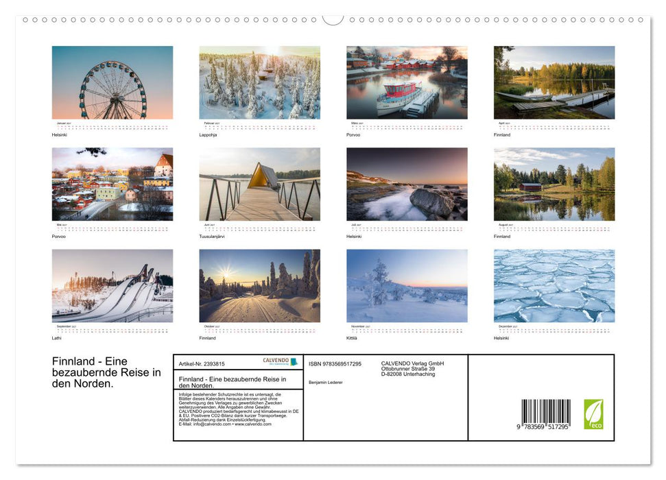 Finnland - Eine bezaubernde Reise in den Norden. (CALVENDO Wandkalender 2027)