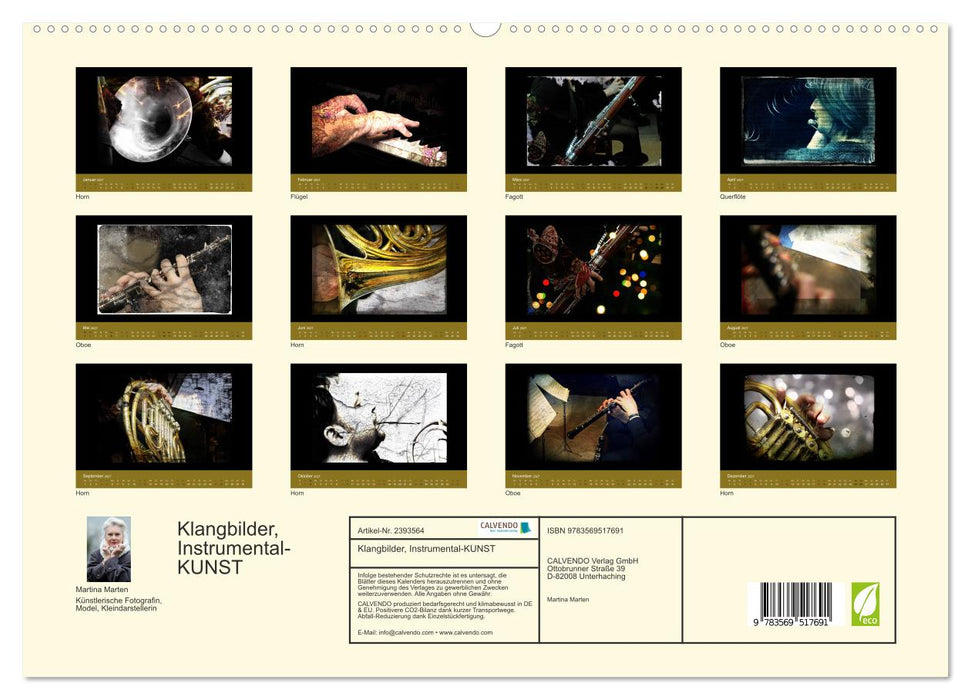 Klangbilder, Instrumental-KUNST (CALVENDO Premium Wandkalender 2027)