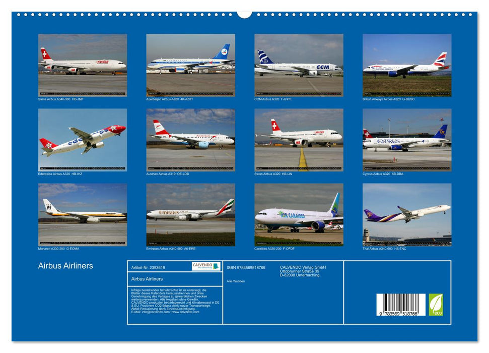 Airbus Airliners (CALVENDO Premium Wandkalender 2027)