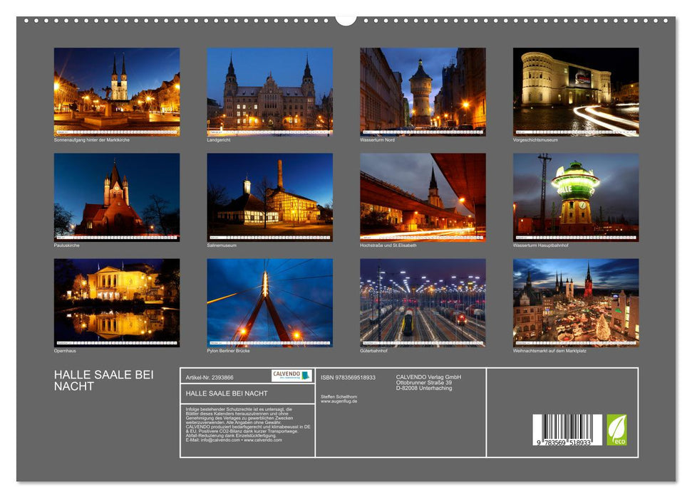 HALLE SAALE BEI NACHT (CALVENDO Premium Wandkalender 2027)