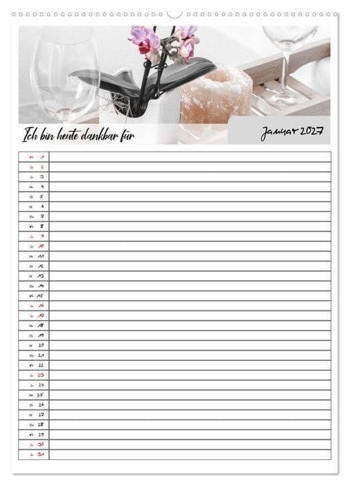 Ich bin dankbar - ein Jahr voller Achtsamkeit (CALVENDO Wandkalender 2027)