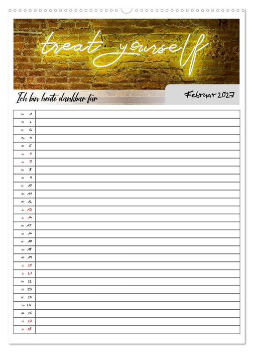 Ich bin dankbar - ein Jahr voller Achtsamkeit (CALVENDO Wandkalender 2027)