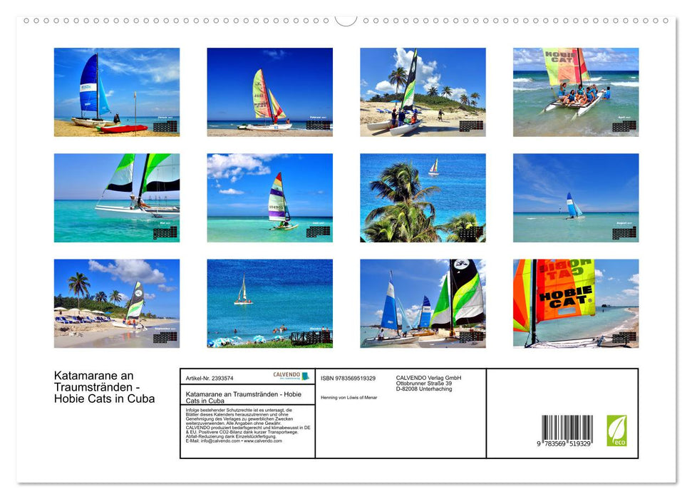 Katamarane an Traumstränden - Hobie Cats in Cuba (CALVENDO Wandkalender 2027)