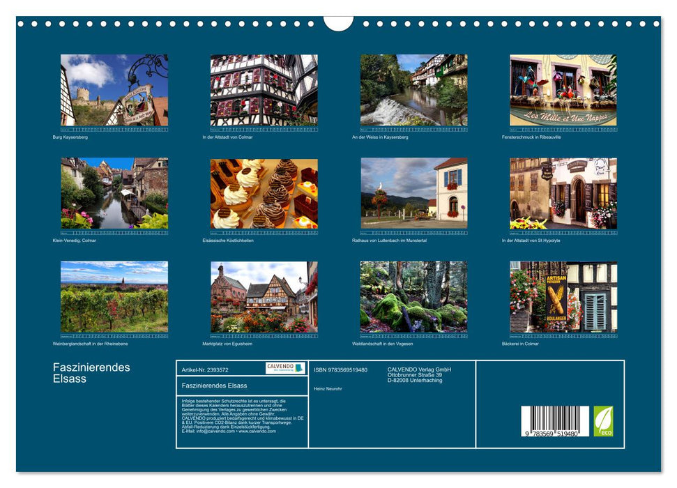 Faszinierendes Elsass (CALVENDO Wandkalender 2027)