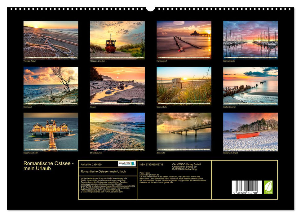 Romantische Ostsee - mein Urlaub (CALVENDO Wandkalender 2027)