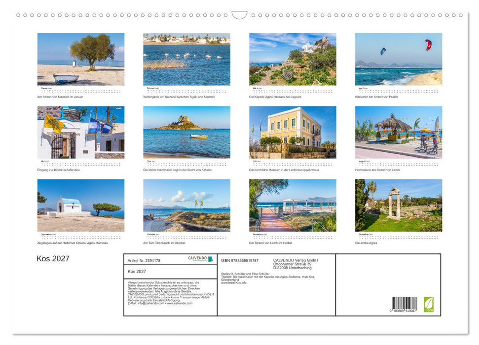 Kos 2027 (CALVENDO Wandkalender 2027)