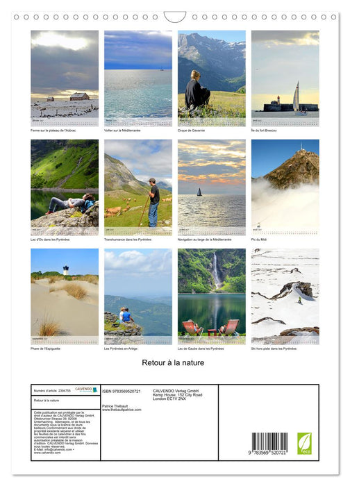 Retour à la nature (CALVENDO Calendrier mensuel 2027)